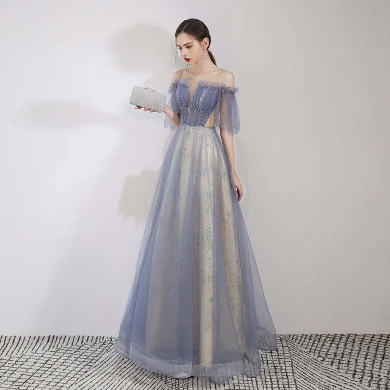 2022 Annual dinner compere long elegant dinner gown evening prom dresses