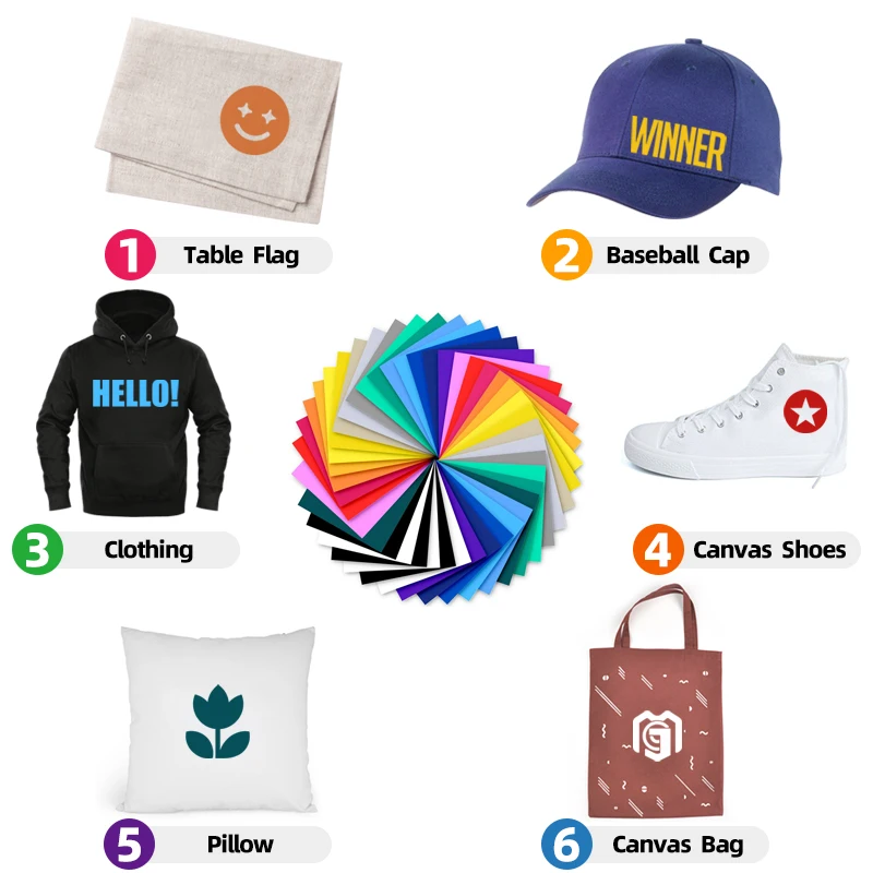 Quality Flex Htv Free Sample TPU Pvc Pu Custom PlotterVinyl Heat Transfer Film Rolled Of Clothing