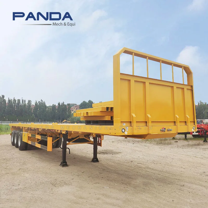 commercial truck trailers Triple axle 40ft 48ft 48 feet load capacity 60ton to 80 tons flatbed lumber truck trailer for sale