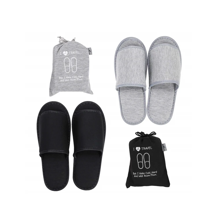 Disposable Custom Lightened Cheap Slipper Open Toe Polyester Velvet Spa Slipper