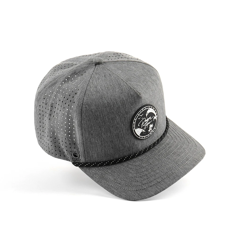 High quality low profile baseball caps custom puff rubber patch logo with tee holder golf caps mix color rope waterproof hats