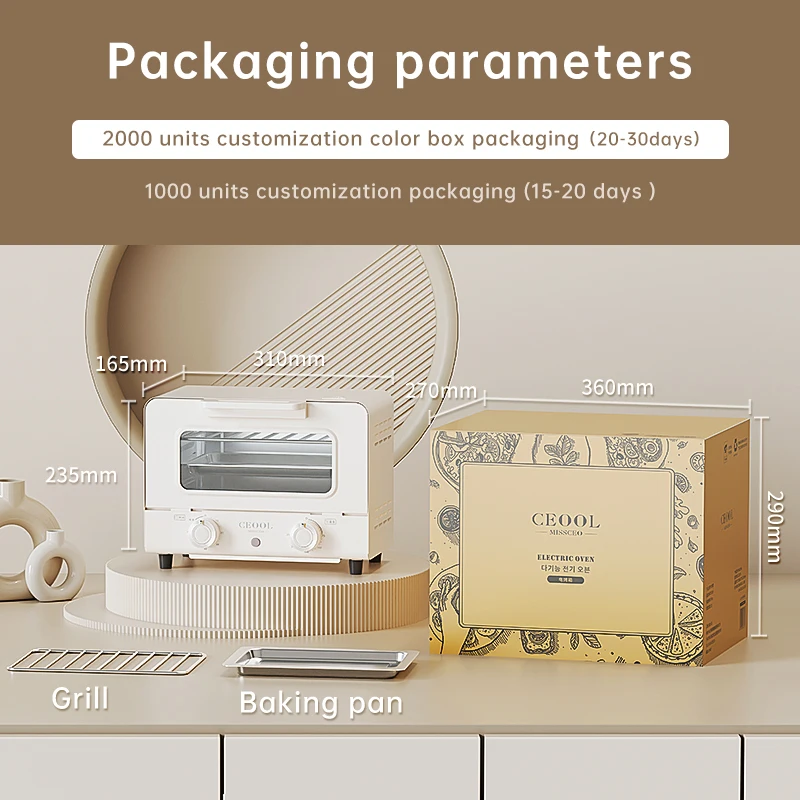 Kitchen Appliances Portable 10L Large Size Bread Home Bakery Electric Cooker Baking Pizza Electric Mini Oven