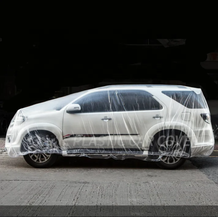 Transparent Disposable Plastic Car Covers Waterproof For One Time Use