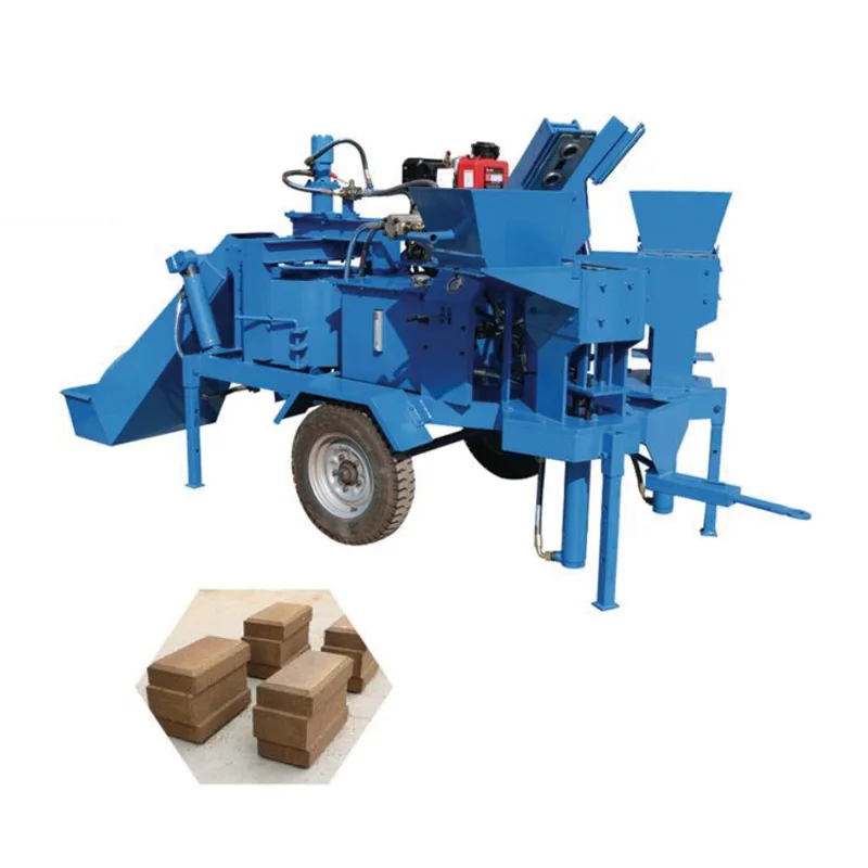 Household Small Mobile Brick Machine Hollow Burn-free Cement Brick Press Coagulation Brick Making Machine