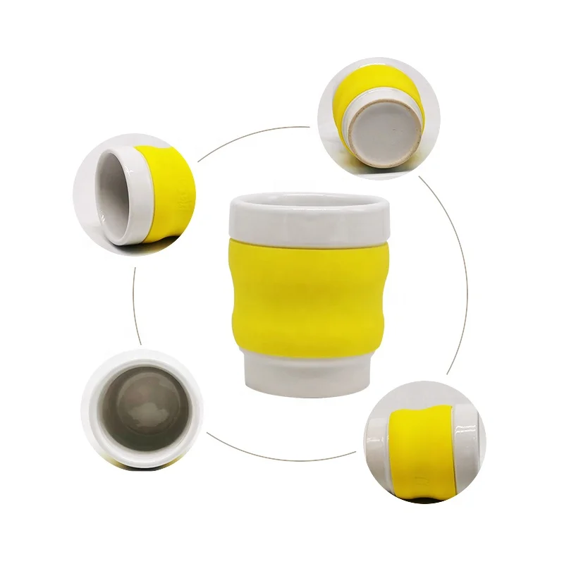 Creative anti-ironing silicone mug Ceramic mug with silicone sleeve travel mug