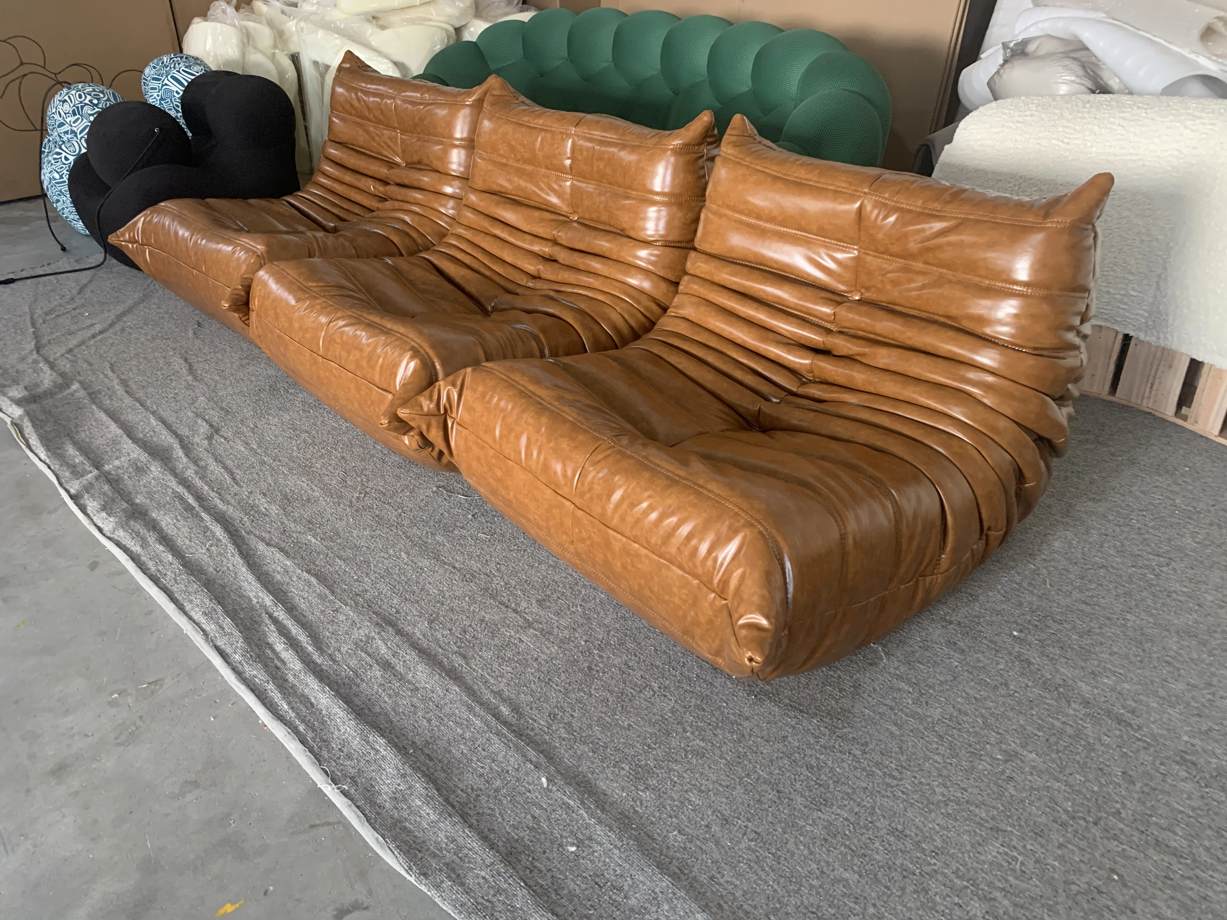 Reasonable Price Industrial To-go 3 Seater Leather Sofa Set to-go Sofa Genuine Leather For Living Room