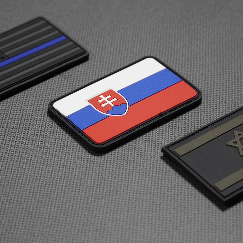 Flag series 3d custom iron on for hats embroidery patches custom  pvc slim sequin for clothes rubber patch