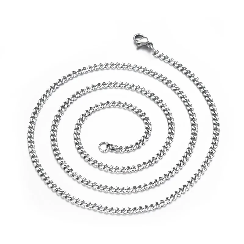 Customized men women jewelry accessories 316L stainless steel rolo chain necklace crude chain link necklace