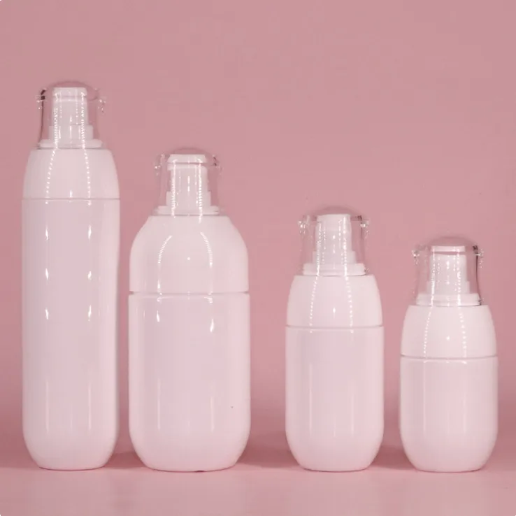 Empty Frosted White Plastic Shampoo Bottle Sunscreen Tanning Oil Packaging Skincare Skin Care Cosmetic Bottle Jar Set