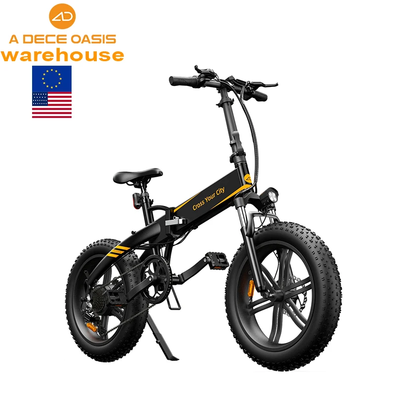 2022 20 Inch Fat Tire Ebike Mid Drive ADO A20F Folding Electric Bikes Bicycle City Mountain Fat Tire Bike  For Adults Two Wheels