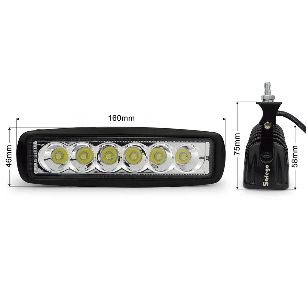 6inch 18w led work light bar spot flood beam offroad driving light for motorcycles cars suv truck
