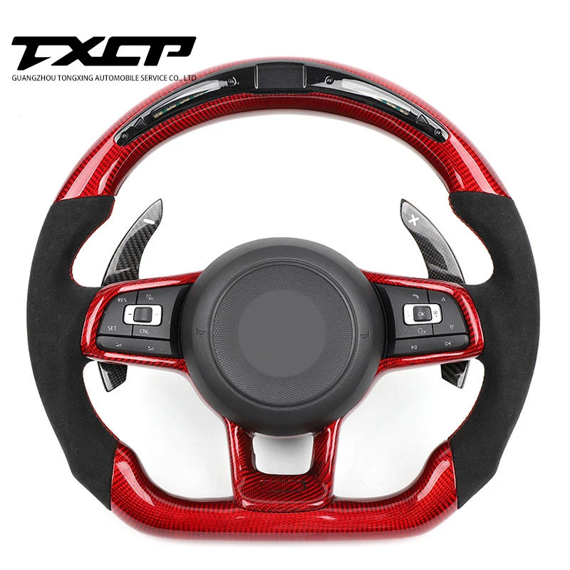 Углеродное рулевое колесо подходит для Volkswagen polo gti scirocco jetta passat tsi golf 6 mk4 mk5 mk7 mk8