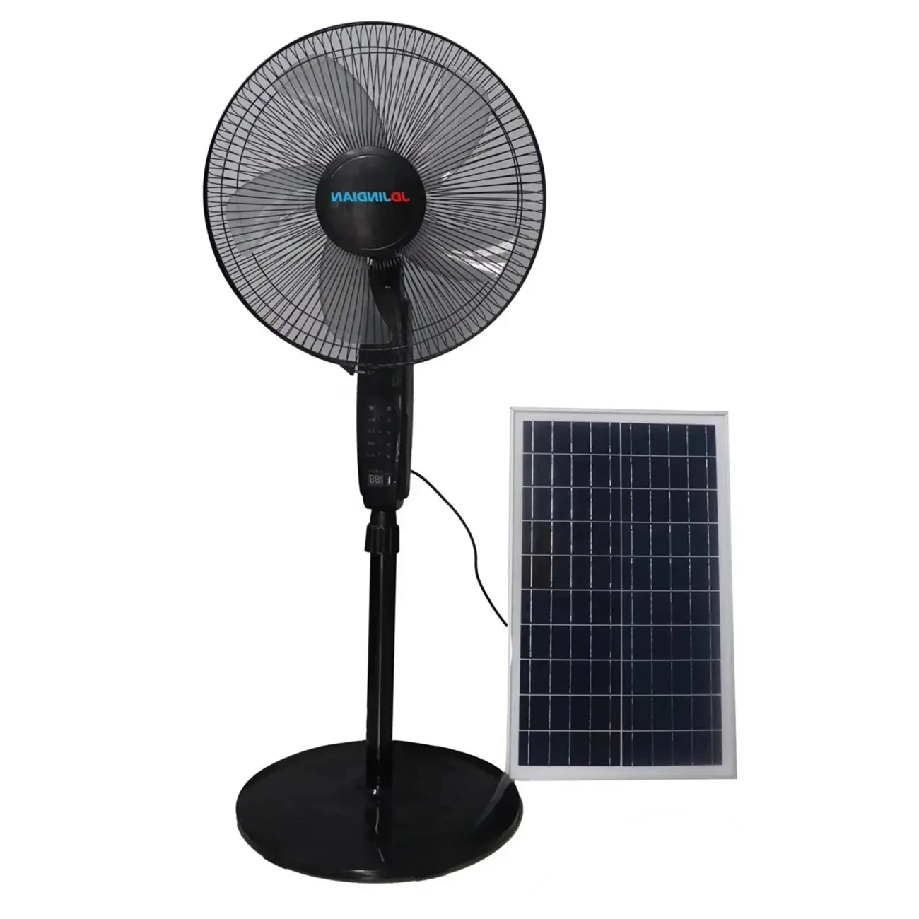 Factory OEM High Efficiency Home Height Adjustable Wide Angle Adjustment Outdoor Fans Home 18 Inch Solar Fan with battery