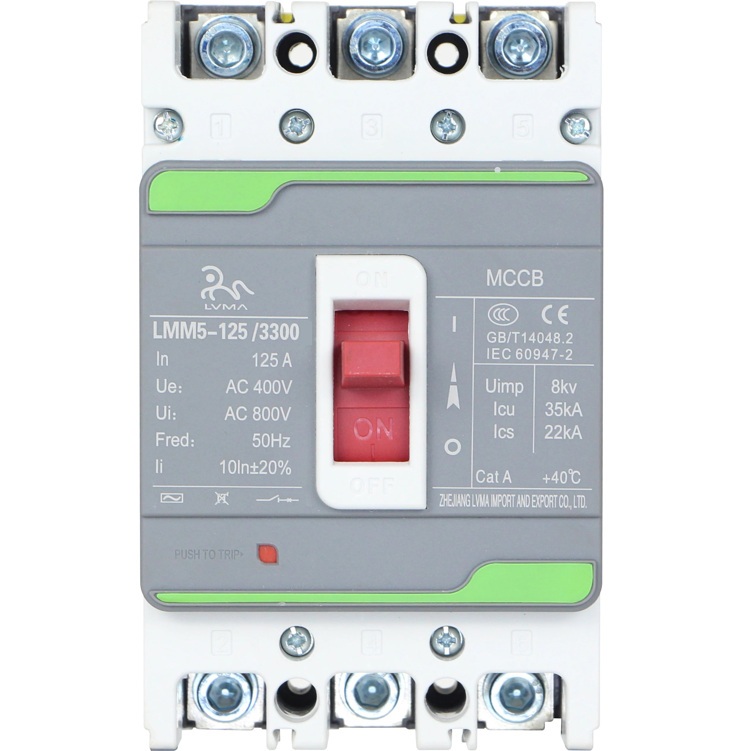 LVMA MCCB LMM5-125A Moulded Case Circuit Breaker Switch 2P 3P 4P 1000V 1500V 16A 20A 63A 100A 125A 200A 250A 400A 630A 800A