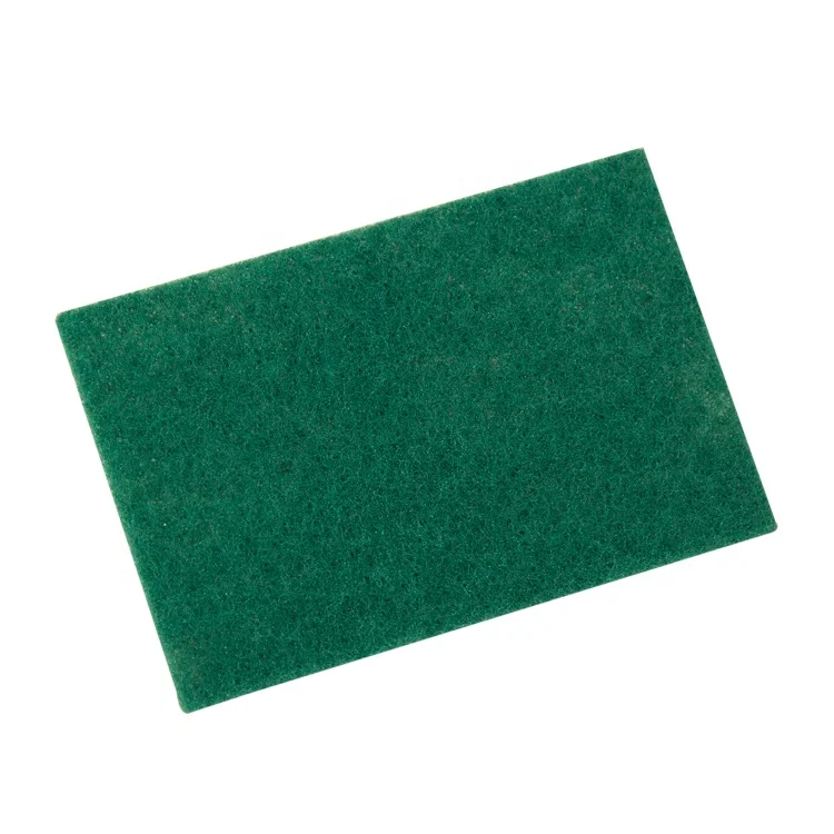 Nylon non woven scrub pad aluminum oxide cleaning polishing sponge green sponge scouring pad for cleaning