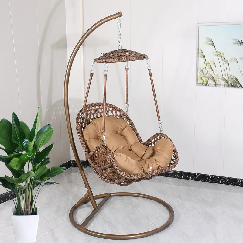 Patio chair rattan  metal wood furniture french bistro rattan outdoor hanginge woven egg armless wicker rope outdoor patio chair