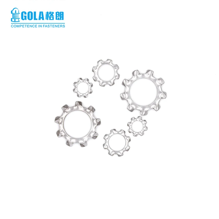 
 M1.6-M30 нержавеющая сталь DIN 6797 контактный замок шайба с внешними зубьями Аппаратные средства  