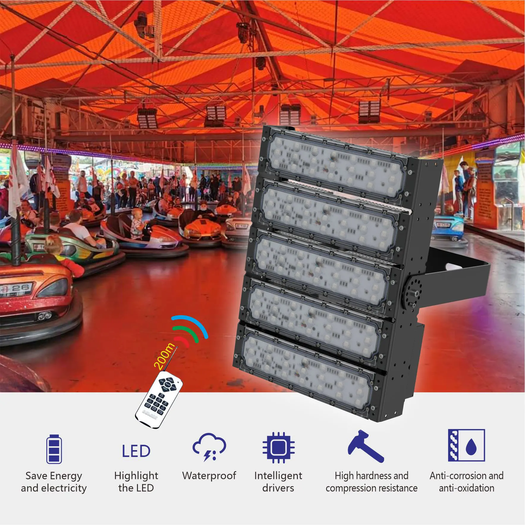 Высокий люмен Ip65 Водонепроницаемый 50 100 150 200 250 300 400 500 ватт прожектор уличный светодиодный проекционный свет Rgb