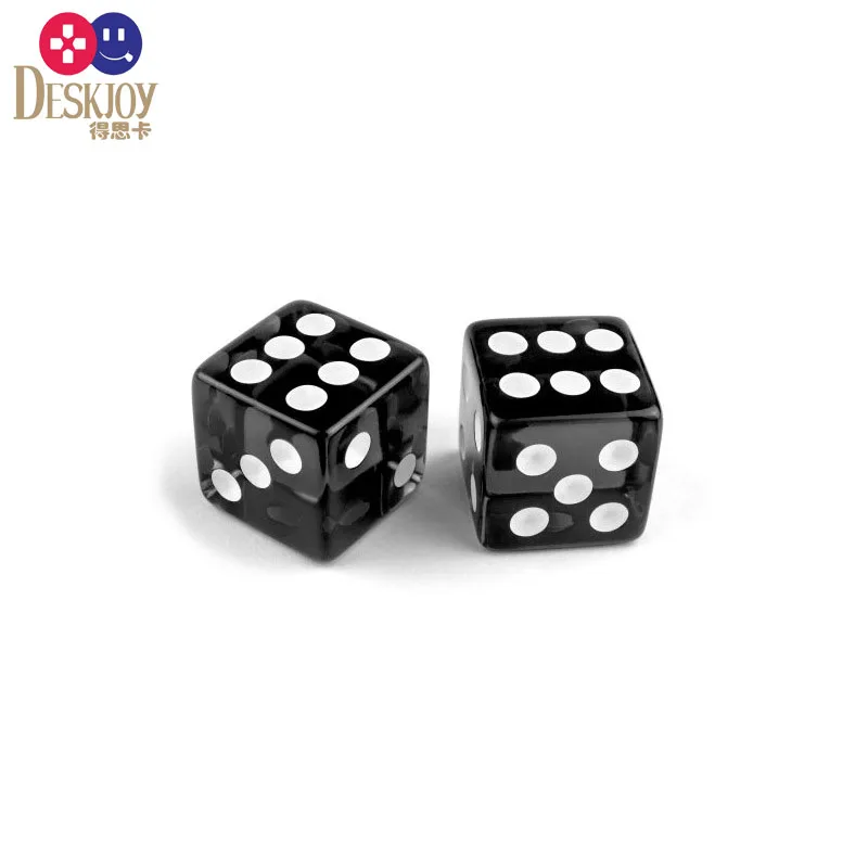 DESKJOY D6 модель многогранных черных кубиков 16 мм акрил для настольных игр RPG DND с закругленными и квадратными формами аксессуар