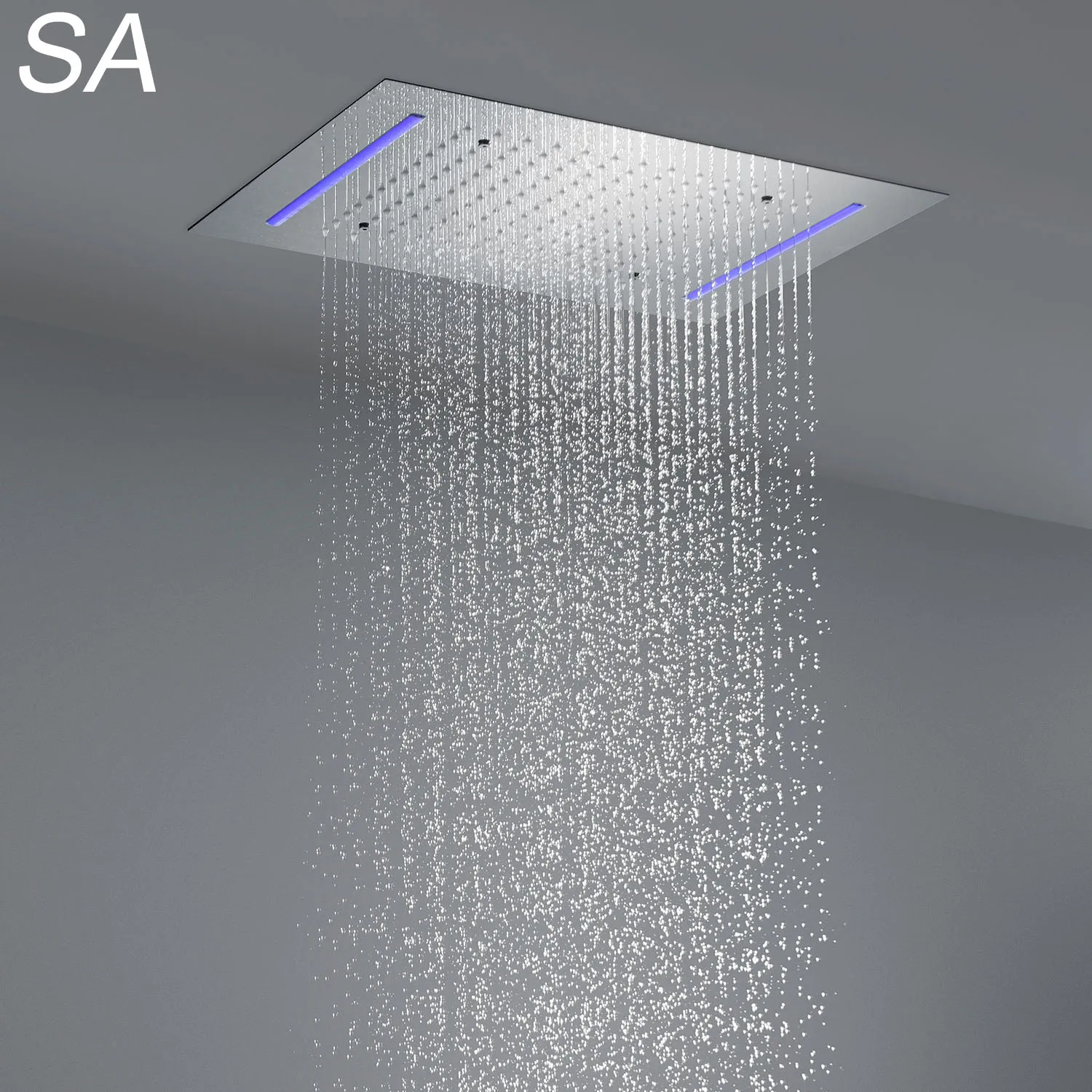 2022 Guangzhou Salina Hot Sell 3 Functions Large 16 inch Bathroom LED Lighting Ceiling Embedded Rainfall Sprayer Shower Heads