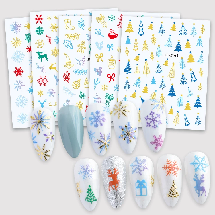 Fluorescence Nail Decoration Sticker Snowflake Skull Animals Pattern  Christmas Nail Stickers