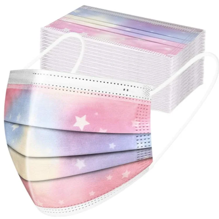 Многоразовая маска для лица взрослых и детей розовая носа против