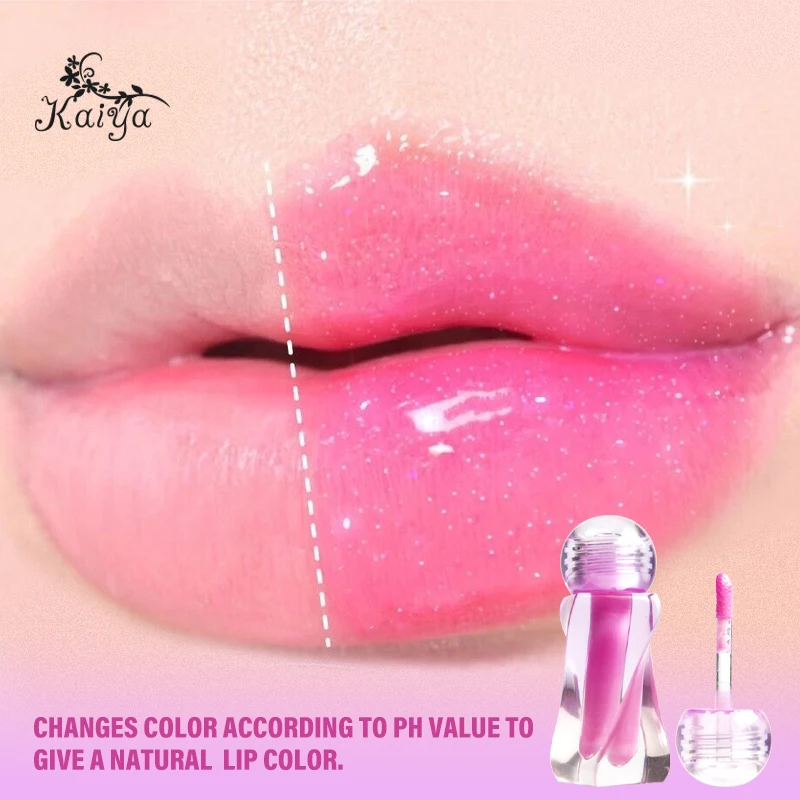 OEM Magic Natural Hydrating PH Color Changing Lip Tint Oil Stain Plumper Wholesale Moisturizing Unique Twist Tube Shape Lip Oil