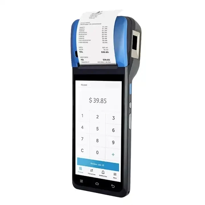 5.99 inch barcode touch screen handheld mobile retail gas station android cash register supermarket pos systems with printer