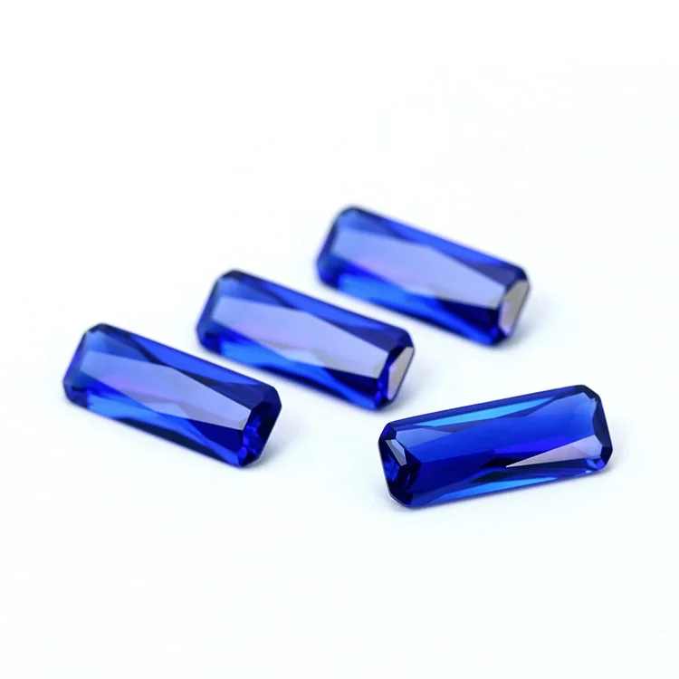wuzhou gems 123# nano stone price 5*13mm octangle shape nano loose blue color nano gem stones