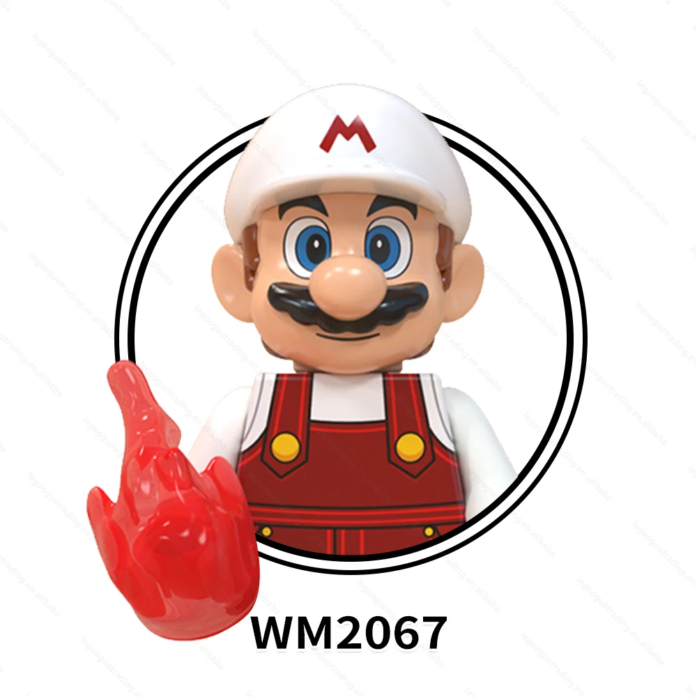 WM6103 Koopa Bowser Kinopio Wario Super-Mario Luigi Princess Peach Yoshi Waluigi Game Plastic Mini Building Blocks for Kids Toys