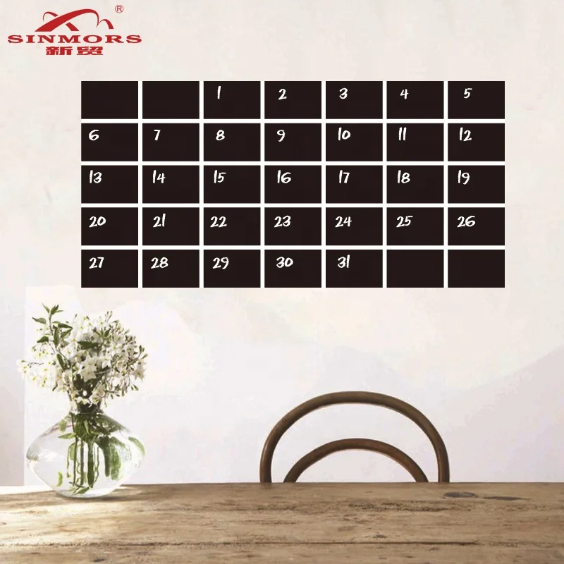 Bulk Selling Cheap Custom Calendar Planner Self-adhesive Dry Erase Printed Vinyl Blackboard Sticker For Student