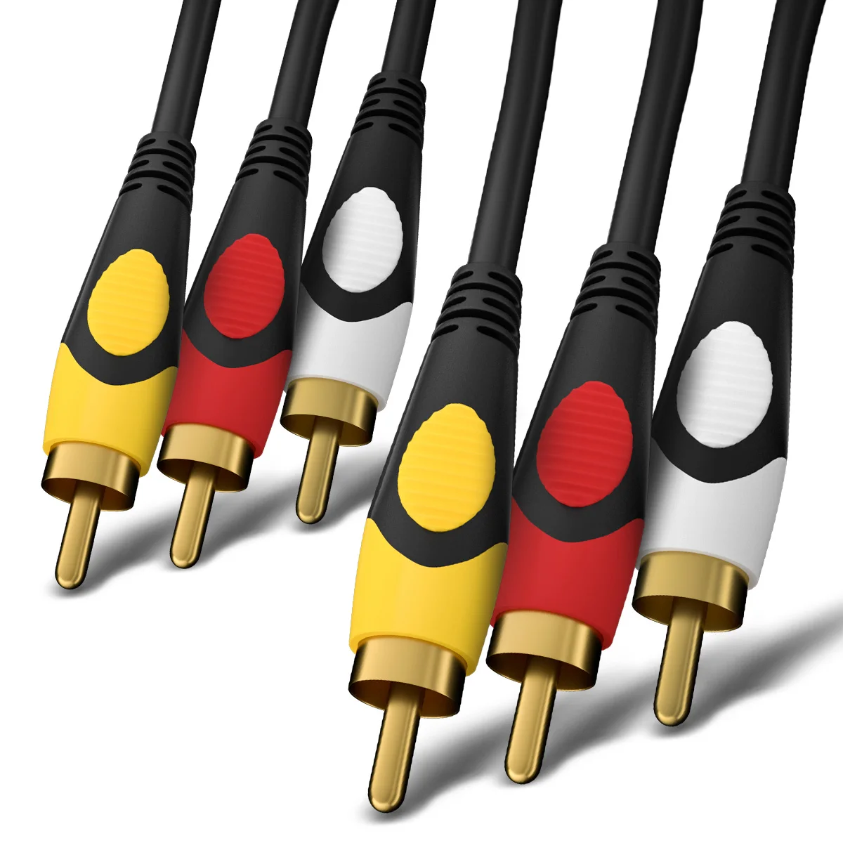 High Quality Gold-platedRCA Video cable 3M  3RCA-3RCA Male to Male Cable for AV connector