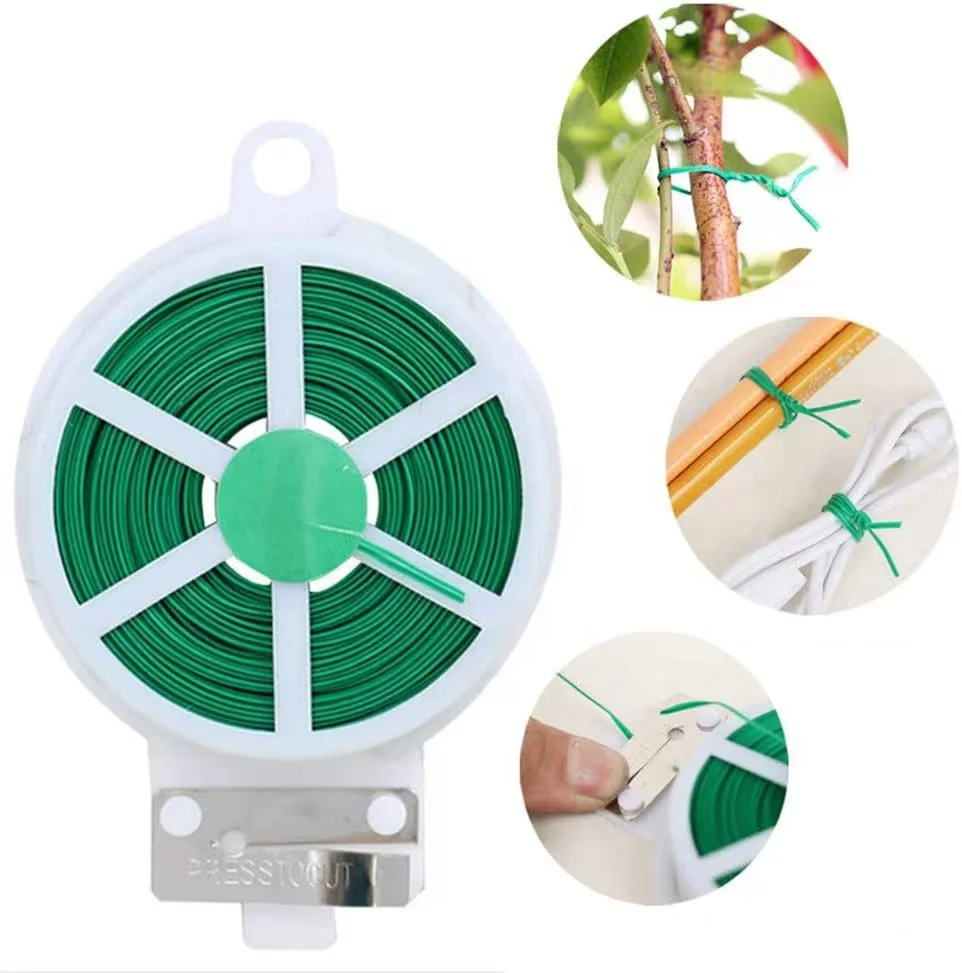 100M Garden Twist Plant Ties With Cutter for Garden Plant Support Multi-Purpose Reusable Twist Wire