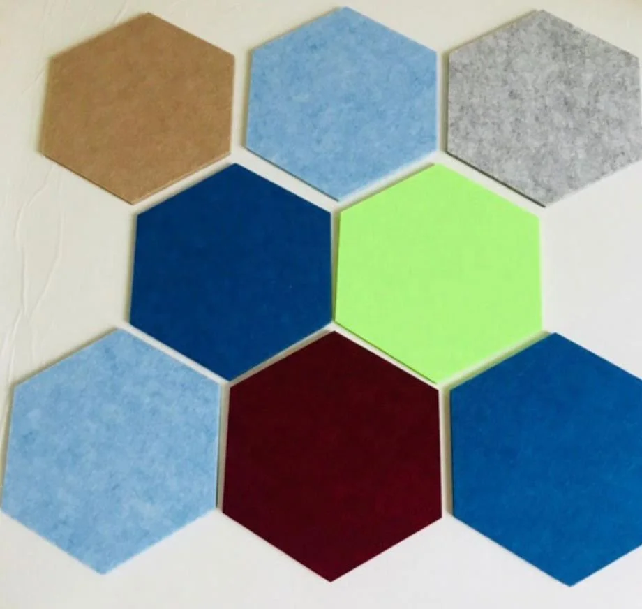 Cheap price 100% polyester hexagon acoustic wall panel Sound-absorbing board reducing felt