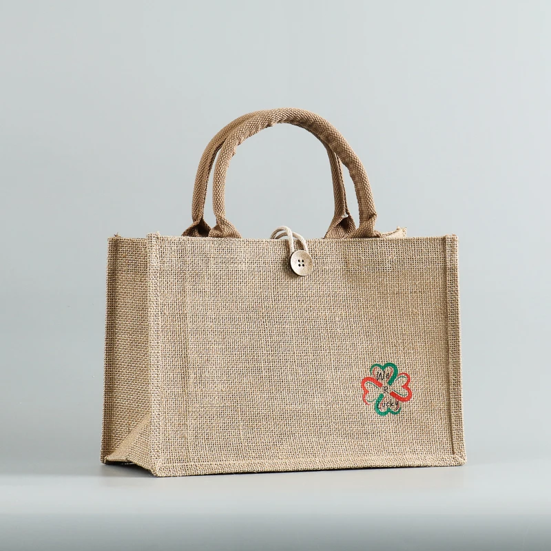 Wholesale Customized Promotional Reusable Eco Friendly Small Drawstring Hemp Tote Jute Gift Bag