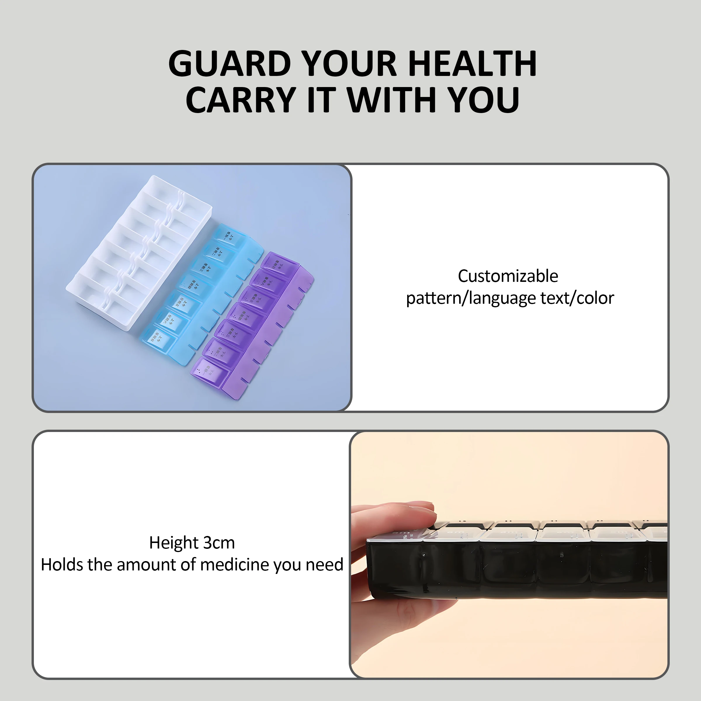 7 Days a Week Pill Organizer Morning and Night Pill Holder Storage Box Splitter Travel Medicine Organizer Portable Medicine and
