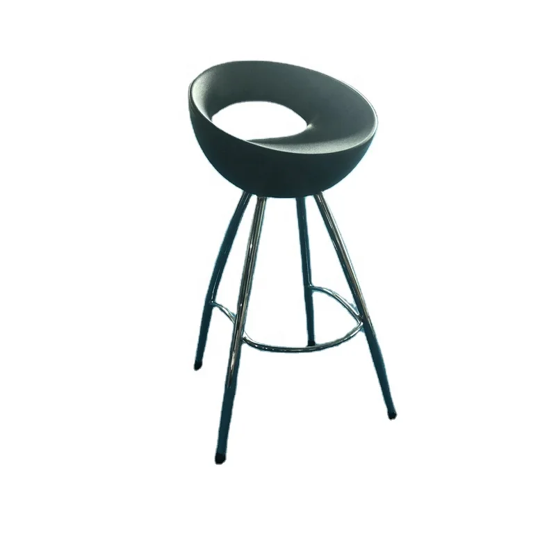
Hot Sale Commercial Modern Style Bar Stool With Plastic Seat Metal Legs 