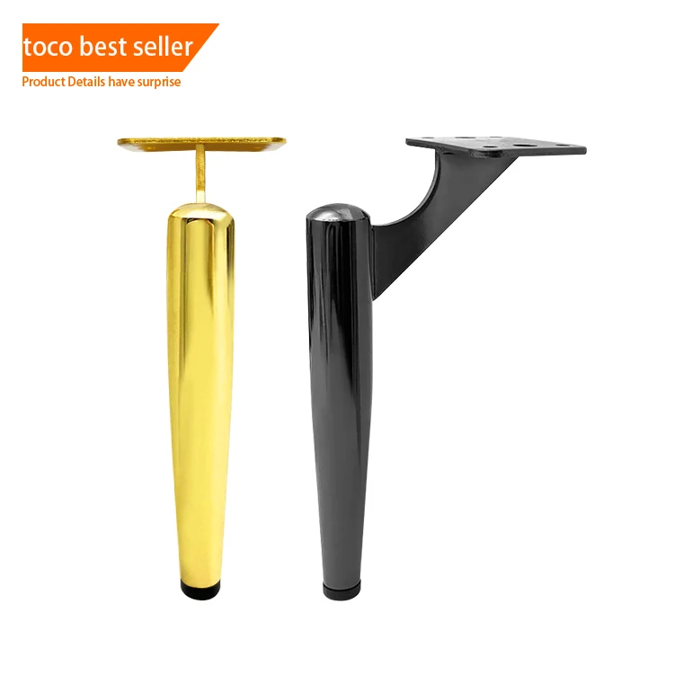 Sofa Triangle Furniture Legs Wholesale Modern Furniture Cone Aluminum Foot Black Golden