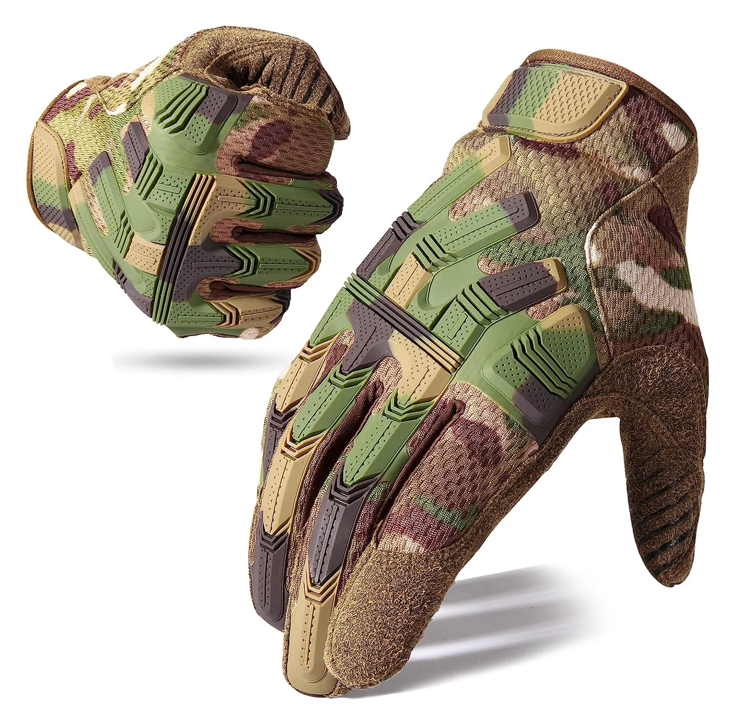 TJ-OUTDOORS Sports Touch Tactical gloves Non-slip wear resistant bike climbing Full finger fan Adult tactical gloves