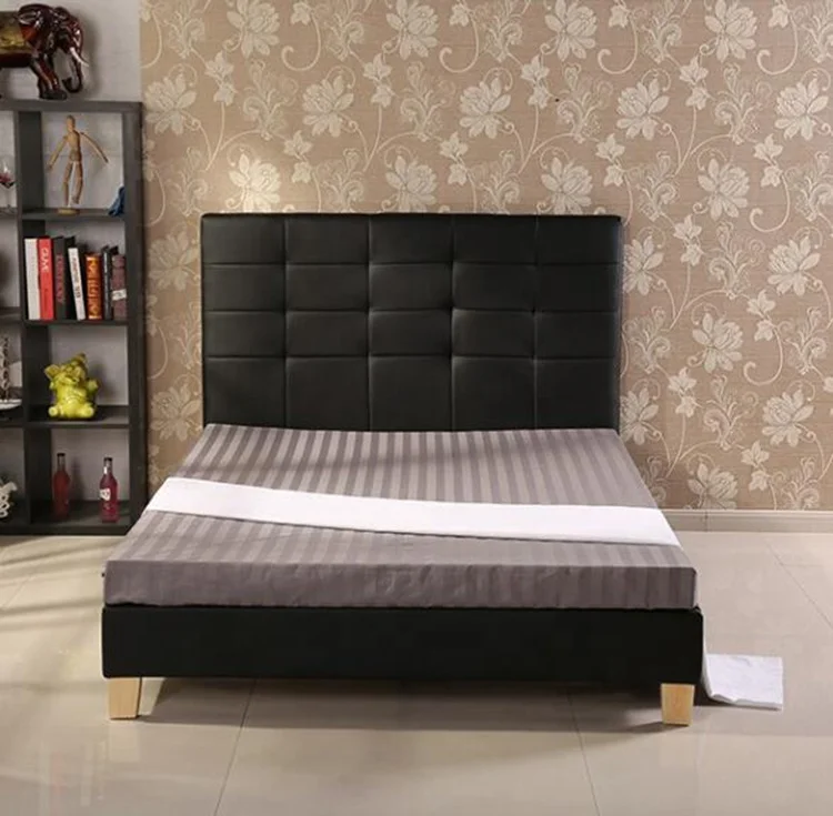 Upholstered headboards queen size leather beds new design soft pu beds for sale