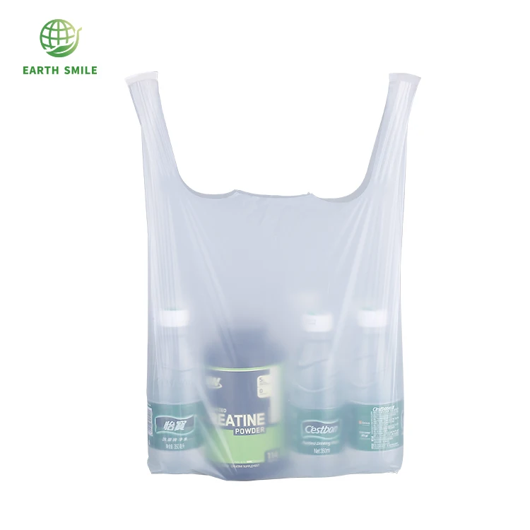 Factory Price 100% Plastic Free and 100% Biodegradable Compostable T Shirt shopping bag