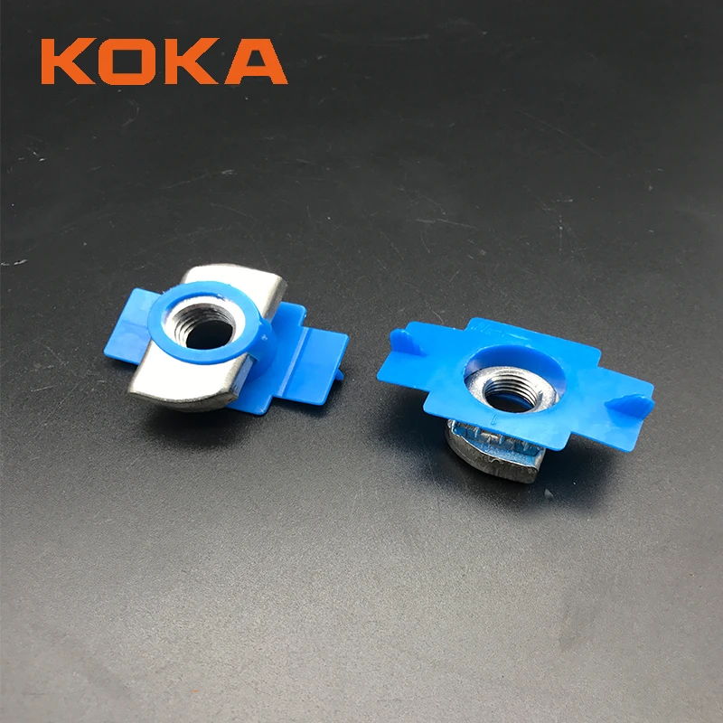 Hot Sale Solar Nuts Blue Plastic Wing Channel Nut For Solar Panel Mounting System