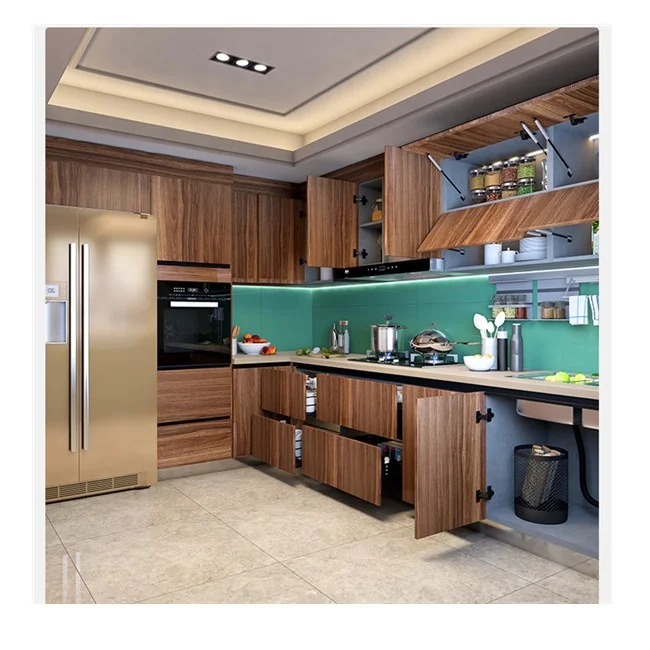 Soft-closing drawer modular full set kitchen cabinet custom cabinets high quality cabinets with countertop