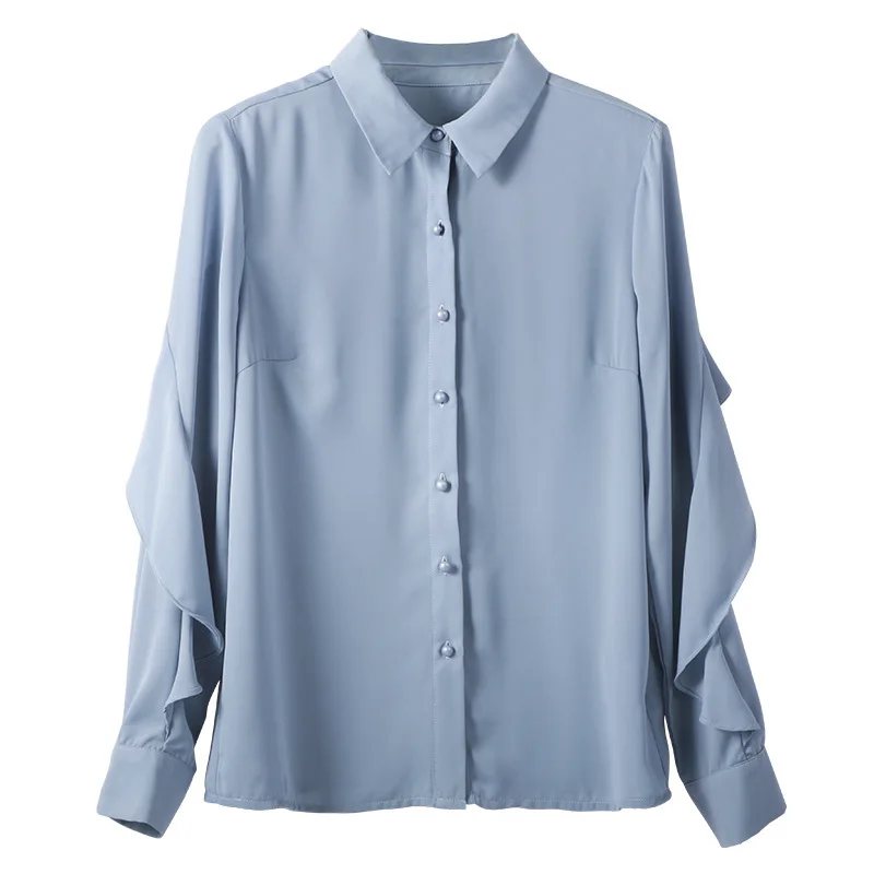 Sweet Long Sleeve Chiffon Blouse Tops For Women