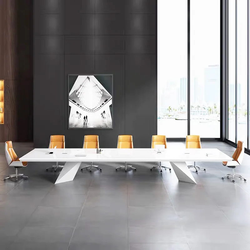 custom rectangle office meeting furniture modern long conference table office meeting table with iron legs