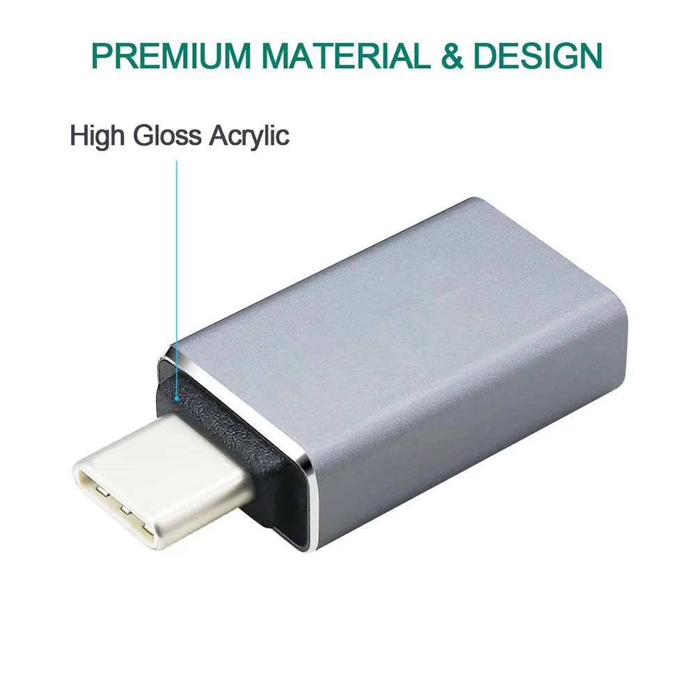 USB C to USB Adapter Female Adapter Aluminum Thunderbol 3 to USB 3.0 for Macbook Pro Air 2019/2018, Dell XPS Pixel 3,dell XPS