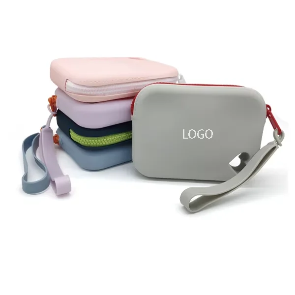 Silicone storage bags 2024 new key card cosmetic snack coin purse bag pouch data cable headphone waterproof and dustproof