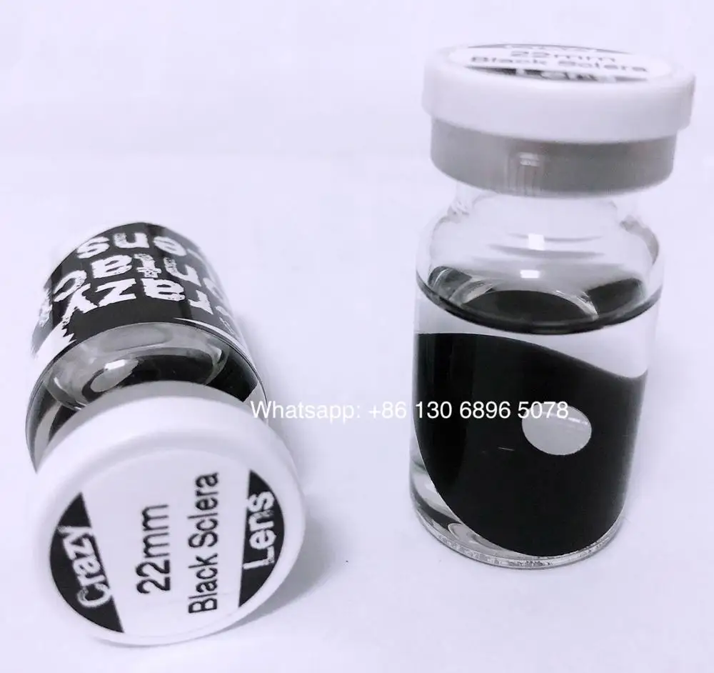 22MM black sclera white blind Halloween Wholesale Cheap  yearly contact lenses colored contact lens