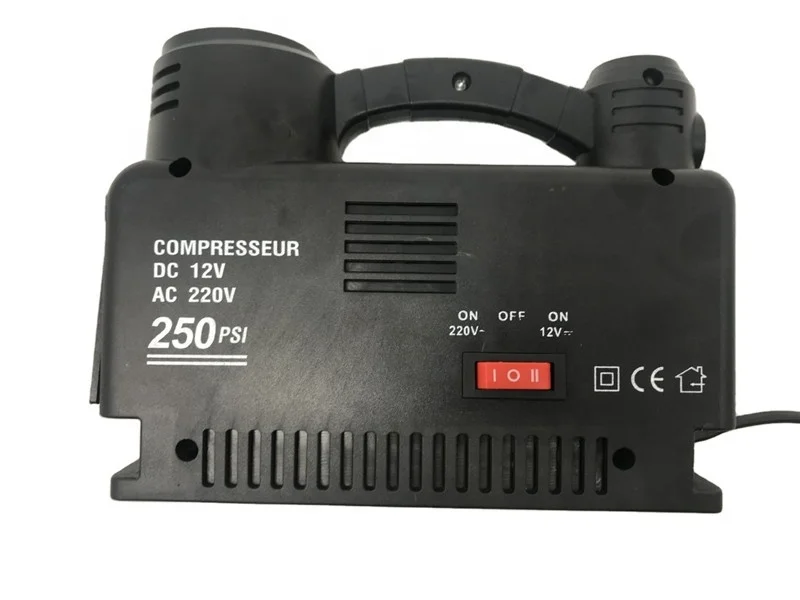 AC 220 Volt 250PSI Portable Cars Tire Inflator DC 12V Car Tyre Inflator Air Compressor Pump with LED Light