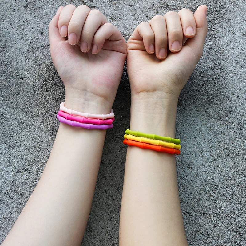 Silicone Bracelet Bone Stackable Bracelet Bamboo Wristband Comfortable Flexible Band